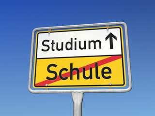 Schild Studium Schule