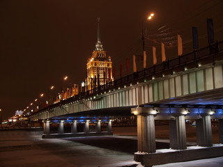 Hotel "Ukraine" by night. Moscow.