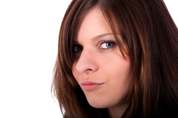 Naklejka premium Beautiful young woman making a pout