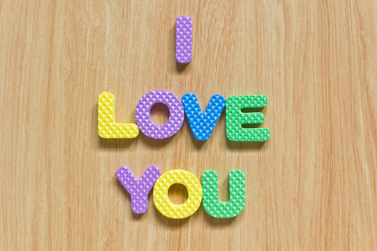 colorful letters with "I love you"