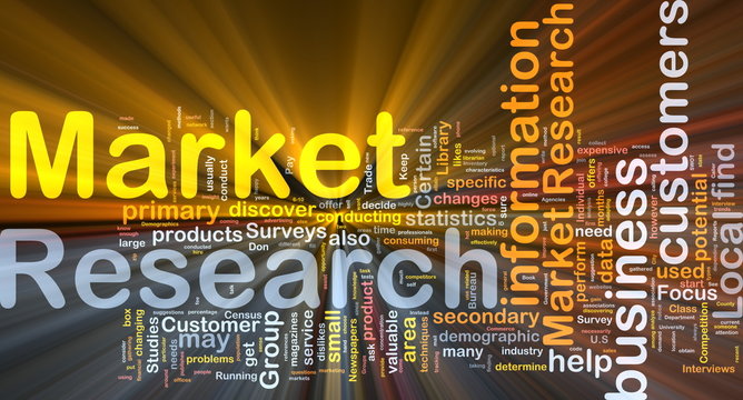 Market research background concept glowing