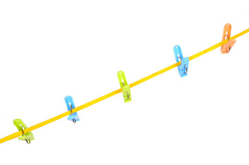 clothespin on a cord