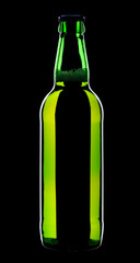 Bottle of beer, isolated on a black background