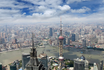 Obraz premium aerial view of modern city