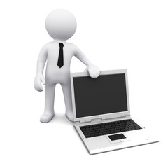 3D man with a notebook