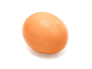 close up of egg on white background