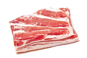 Raw pork meat isolated on white