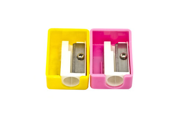 Yellow and pink pencil sharpeners