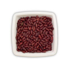 Kidney beans in a dish isolated on white with clipping path