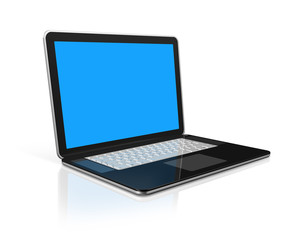 black Laptop computer isolated on white