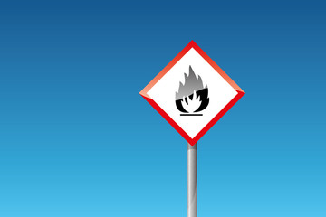 Gefahrzettel Flamme Feuer entflammbar brand