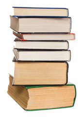 heap of old books isolated on the white background