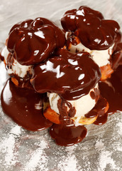 Ice cream with Chocolate topping