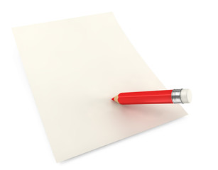 3d color pencil isolated on a white background