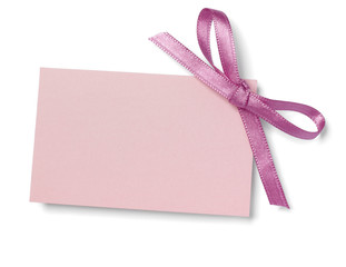 purple pink  ribbon card note