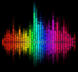 color digital sound equalize isolated on black background