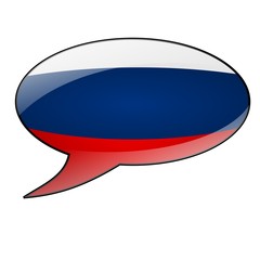 Speech bubble with the flag of Russia