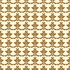 Brown and Creme Damask Seamless Pattern