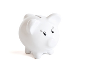 white piggy bank