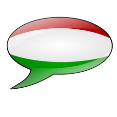 Speech bubble with the flag of Hungary