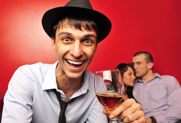 man with a glass of wine