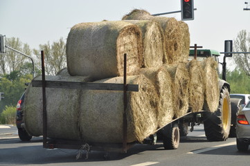 Traktor mit Heuballen