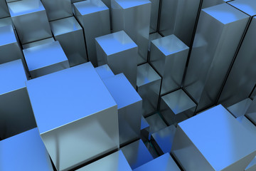 abstract blue cubes background