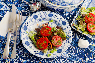 Fresh tomato salad for dinner