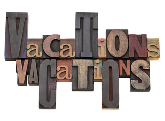 vacations word abstract