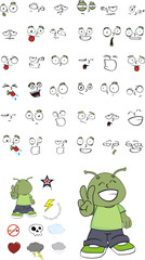 alien kid cartoon set5