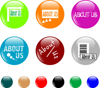button about us colored icon