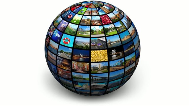 Rotating picture globe