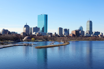 Fototapeta premium Boston skyline from the Charles River, Massachusetts, USA