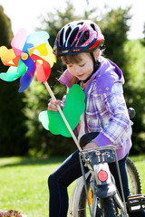Naklejka premium biking girl