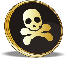 bouton tête de mort