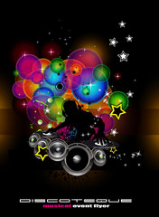 Music Event Background with DJ shape