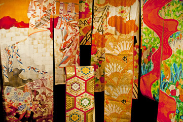 Traditional Japanese clothing Kimono  fabric detail