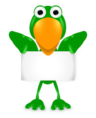green bird - blank board