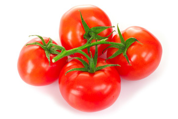 Cherry tomatoes isolated on white
