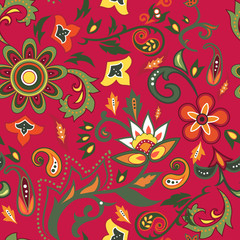 Colorful seamless with eastern patterns.