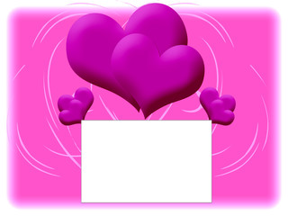 Pink double hearts and a place to record