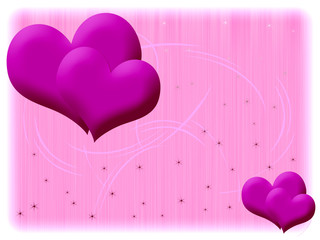 Pink heart on an abstract background with highlights