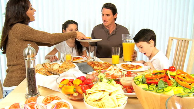 Family Eating Healthy Food