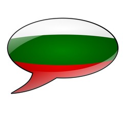 Speech bubble with the flag of Bulgaria
