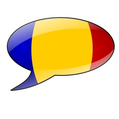 Speech bubble with the flag of Romania