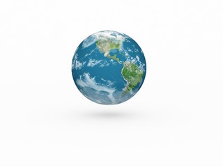 Obraz na płótnie Canvas Earth model on white background with shadow