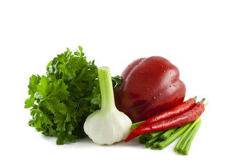 Parsley, onions, garlic and pepper