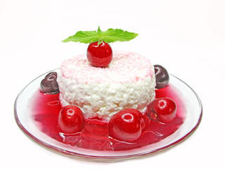 cherry dessert with pudding and jelly