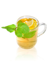 Green tea with lemon and mint