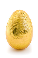 Gold easter egg isolated on white